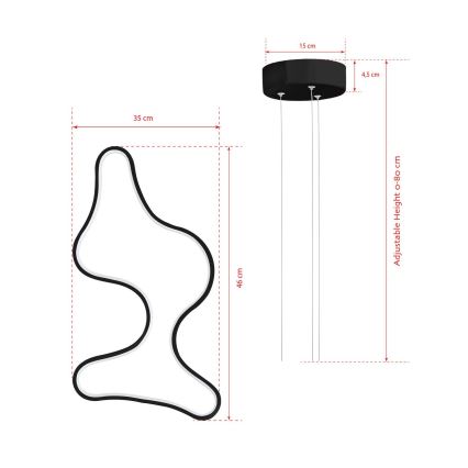 LED Подвесной светильник ARTISAN LED/36W/230V 6500K черный