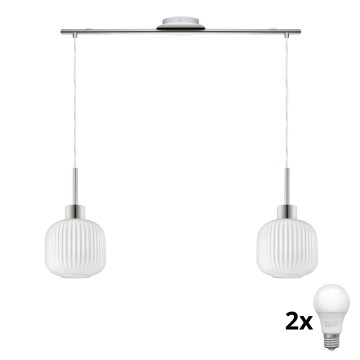 LED Подвесной светильник HARMA 2xE27/60W/230V матовый хром/белый