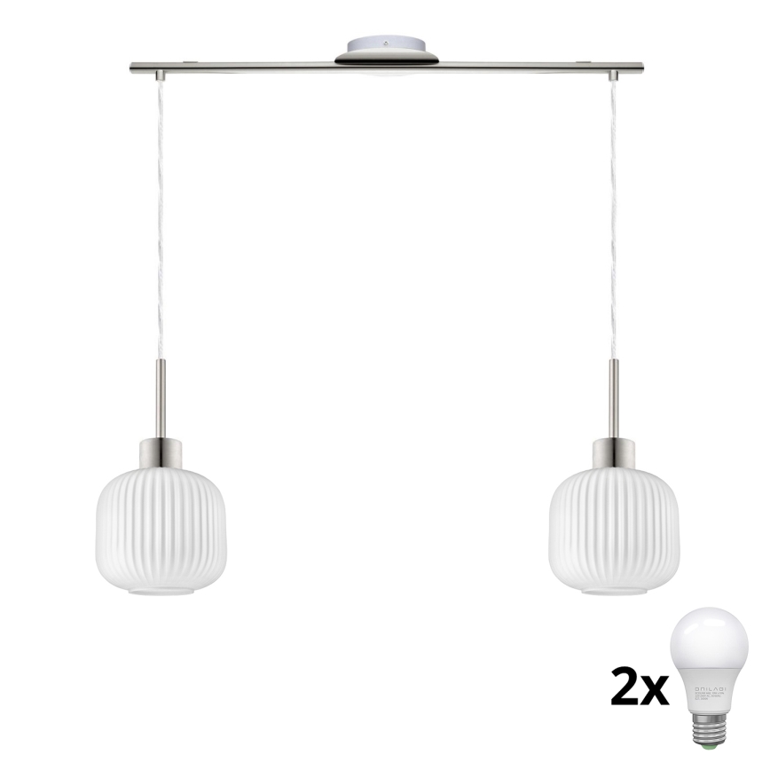 LED Подвесной светильник HARMA 2xE27/60W/230V матовый хром/белый