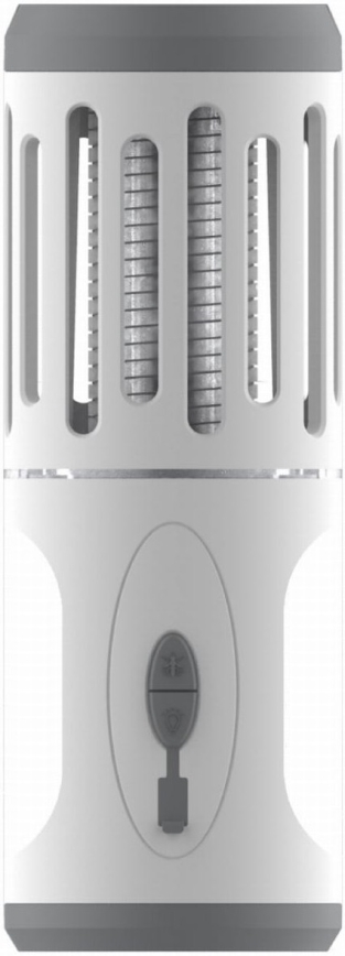 LED Портативна акумуляторна лампа з ловцем комах LED/6W/1800 mAh IPX4 біла/сіра