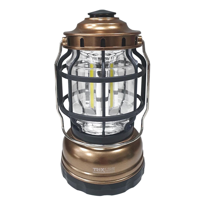 LED Портативна для кемпінгу лампа з регулюванням яскравості 3xLED/3W/3xAA IPX4 золотий