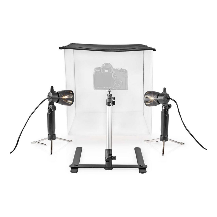 LED Портативна фотостудія 2xGU10/5W/230V