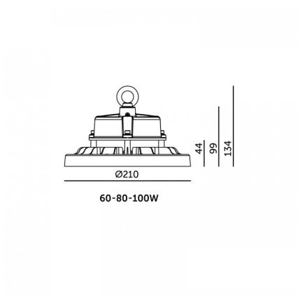 Промышленный потолочный LED‑светильник RIO PRO HIGHBAY, 60/80/100 Вт, 230 В, 4000/5000/6000 К, IP66