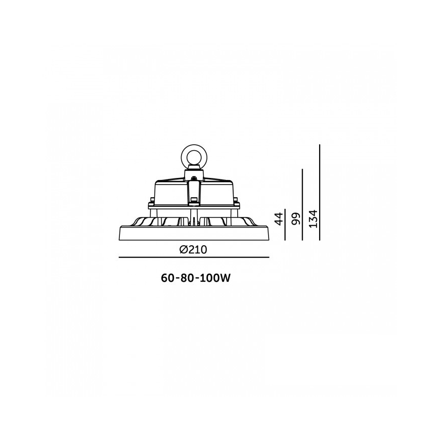 Промышленный потолочный LED‑светильник RIO PRO HIGHBAY, 60/80/100 Вт, 230 В, 4000/5000/6000 К, IP66