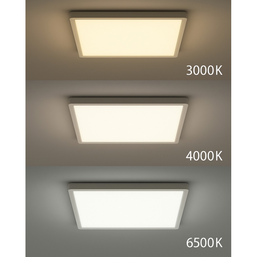 LED-потолочный светильник, 24 Вт, 230 В, 3000/4000/6500K, 30×30 см, белый