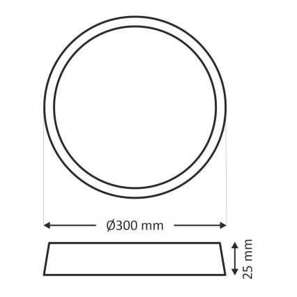 LED потолочный светильник, 24 Вт, 230 В, 3000/4000/6500K (три температурных режима), диаметр 30 см, белый