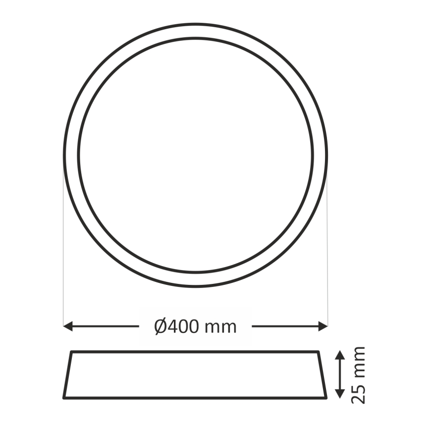 LED потолочный светильник, 32 Вт, 230 В, 3000/4000/6500 К, диаметр 40 см, бежевый