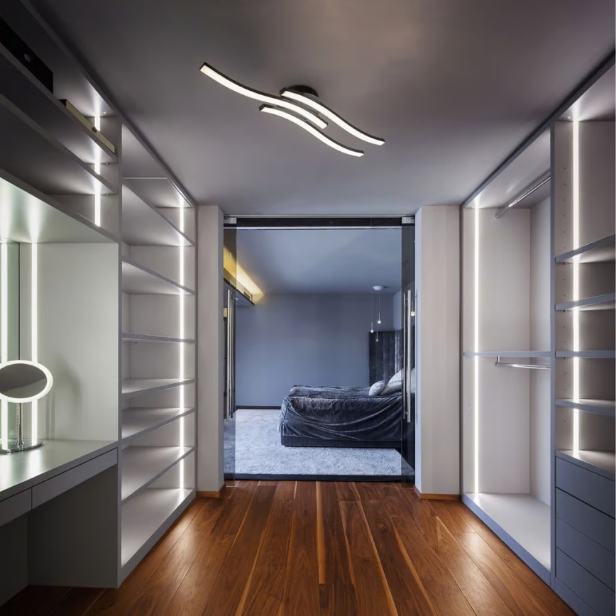 LED потолочный светильник 3×LED, 6 Вт, 230 В, 2700 К, черный