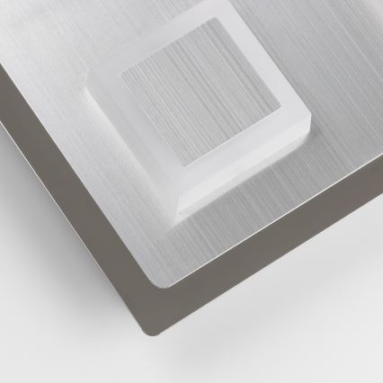 LED-потолочный светильник, 4×LED по 5 Вт, 230 В, 3000 К (тёплый белый), 28×28 см, матовый хром