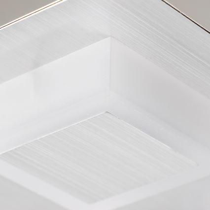 LED-потолочный светильник, 4×LED по 5 Вт, 230 В, 3000 К (тёплый белый), 28×28 см, матовый хром