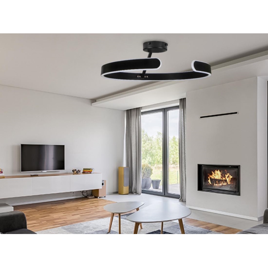 Светодиодная регулируемая накладная люстра LED/72W/230V 3000-6500K черная + пульт дистанционного управления