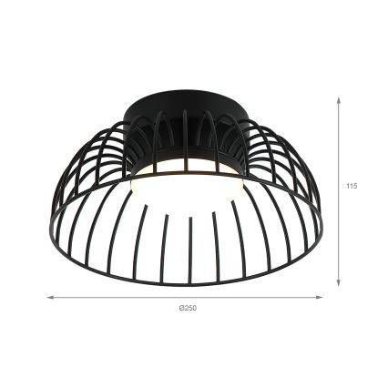 LED-потолочный светильник BETSY LED/12W/230V, диаметр 25 см, черный