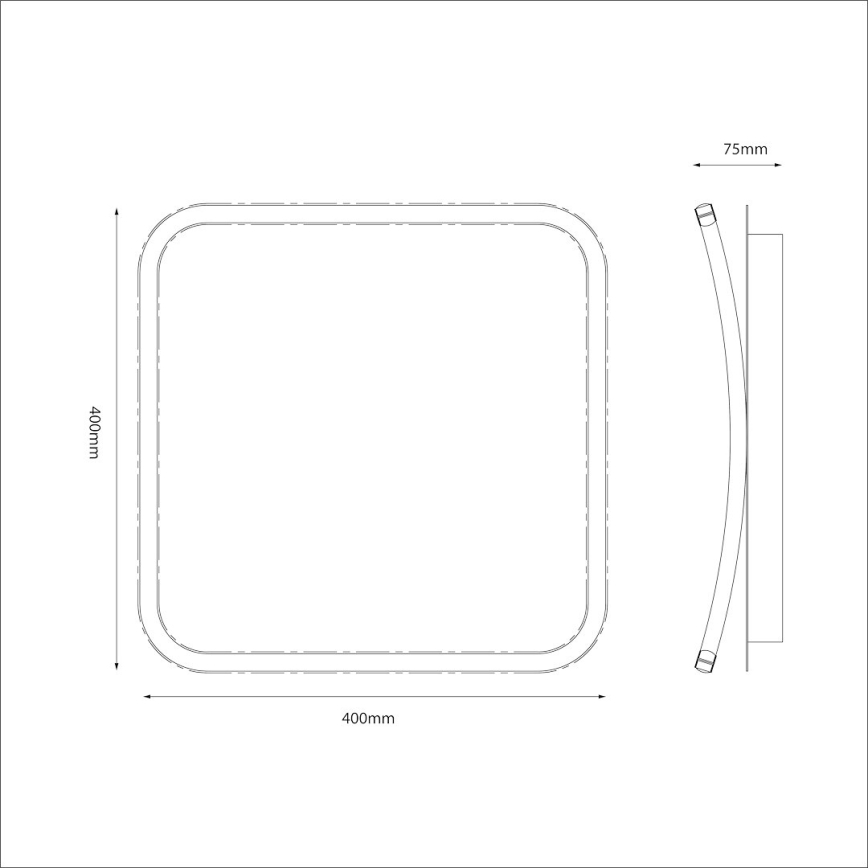 LED потолочный светильник CALI LED/30Вт/230В 40x40 см чёрный