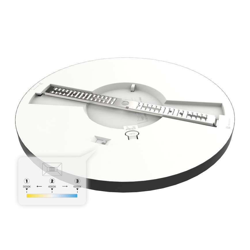 LED-потолочный светильник EVORA LED/18W/230V 3000/4000/6000K, диаметр 22,5 см, чёрный