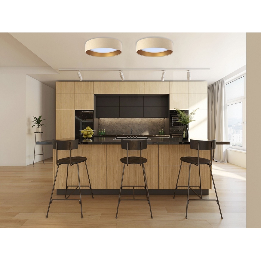 LED потолочный светильник GALAXY LED/24W/230V, диаметр 44 см, бежевый/золотой