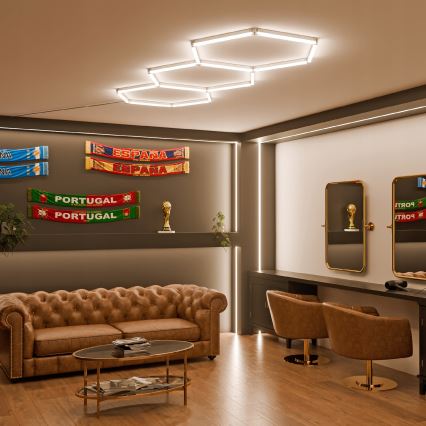 LED потолочный светильник HEXAGON LED/128W/85-265V 4000K 248x97 cm CRI 90 IP54 белый