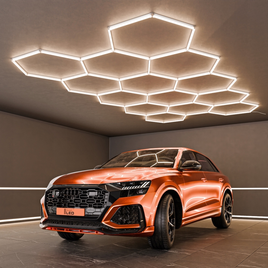 LED потолочный светильник HEXAGON LED/456W/85-265V 4000K 522x298 cm CRI 90 IP54 белый