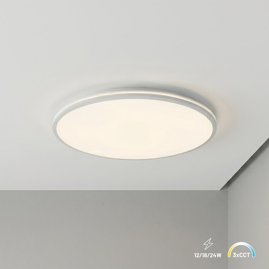 LED-потолочный светильник HUGO LED/12/18/24 Вт/230 В 3000/4000/6500K Ø 30 см IP54 белый