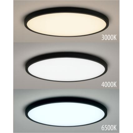 LED потолочный светильник LED/24 Вт/230 В 3000/4000/6500 К, диаметр 30 см, черный