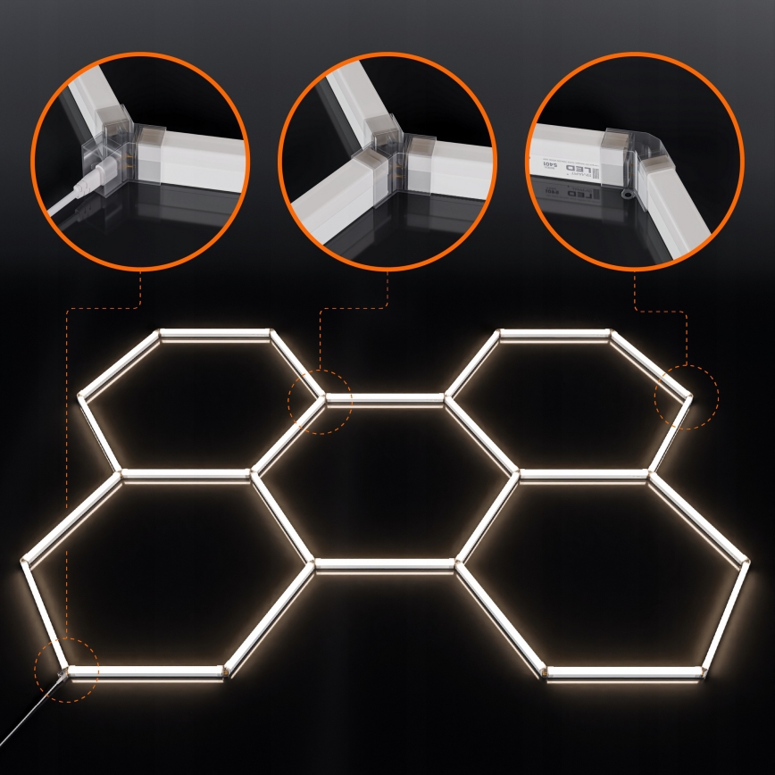 LED потолочный светильник HEXAGON LED/240W/85-265V 4000K 298x209 см CRI 90 IP44 белый