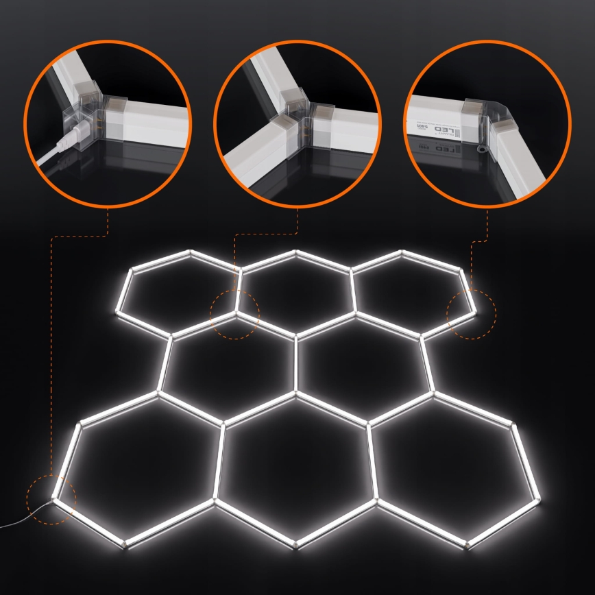 Потолочный светильник LED HEXAGON LED/350W/85-265V 6500K 313x298 cm CRI 90 IP44 белый