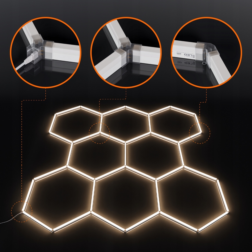 LED потолочный светильник HEXAGON LED/350W/85-265V 4000K 313x298 см CRI 90 IP44 белый