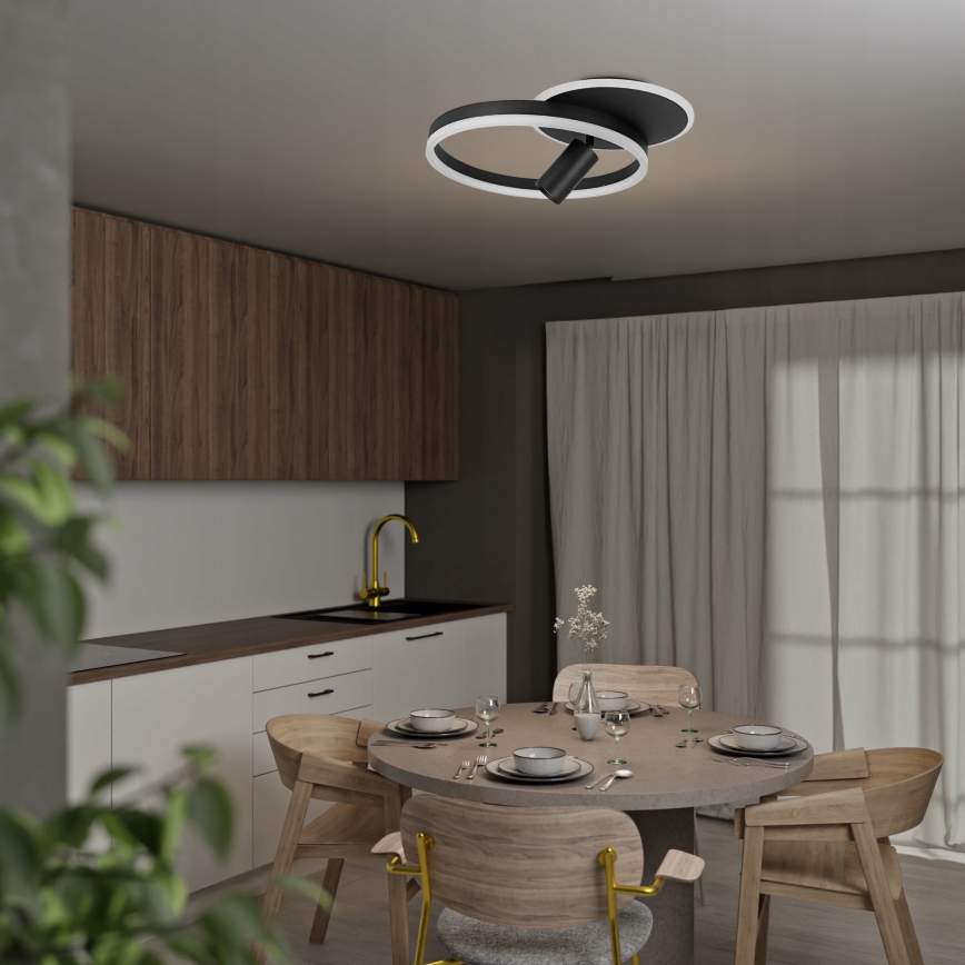 LED потолочный светильник LED/38W/230V + 1xGU10/30W чёрный