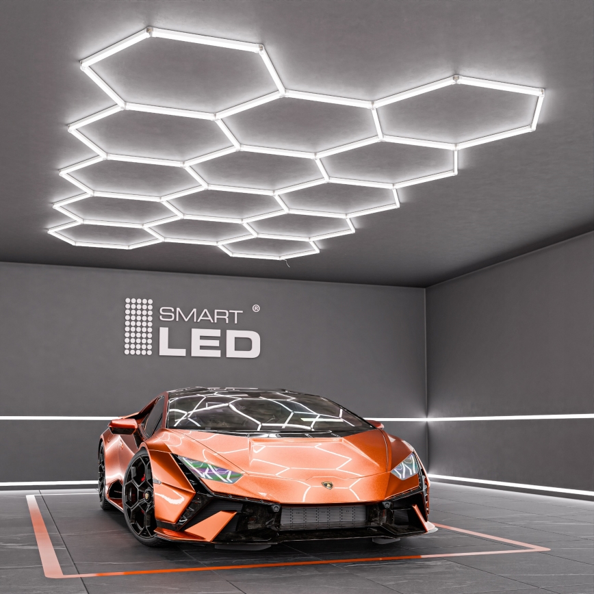 Светодиодный потолочный светильник HEXAGON LED/570W/85-265V 6500K 522x298 cm CRI 90 IP44 белый