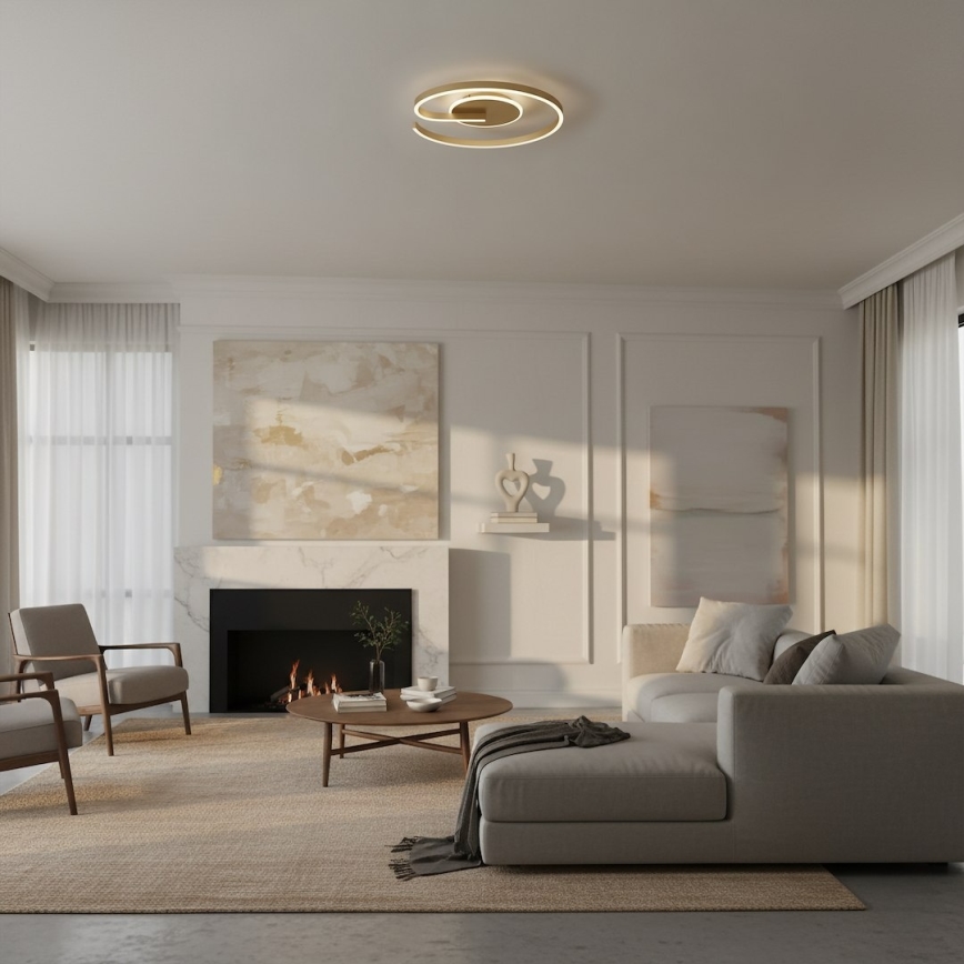 LED потолочный светильник LORENZO LED/22W/230V, диаметр 50 см, золотой