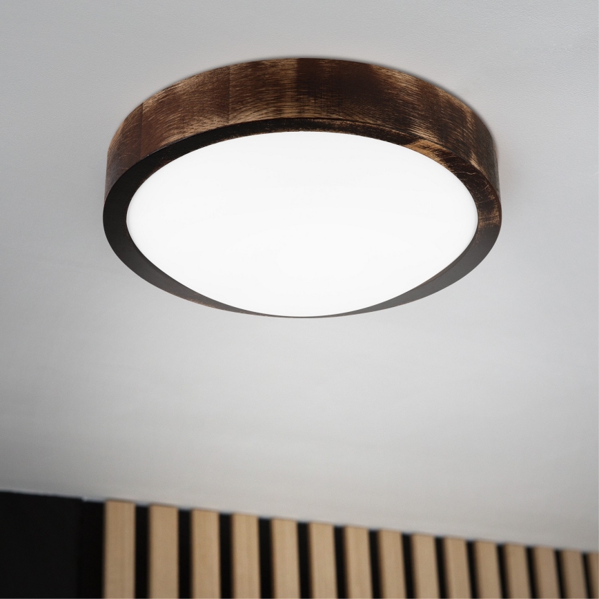 LED потолочный светильник OAK SMOKY SLIM LED/20W/230V 4000K Ø 27 см дуб/тёмно-коричневый