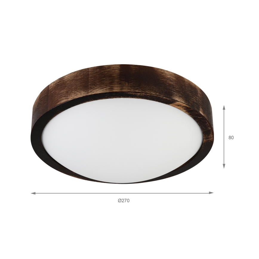 LED потолочный светильник OAK SMOKY SLIM LED/20W/230V 4000K Ø 27 см дуб/тёмно-коричневый