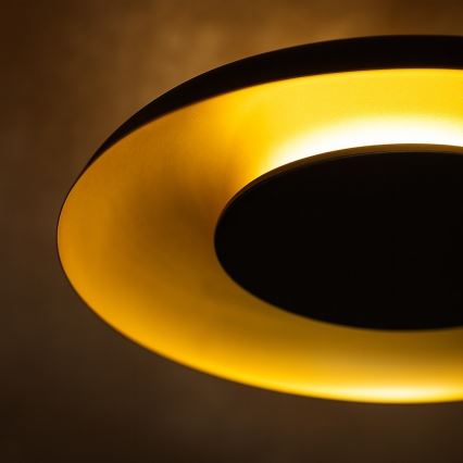 LED потолочный светильник PIATTINO LED/30W/230V 3000/4000/6000K, диаметр 40 см, черный/золотой