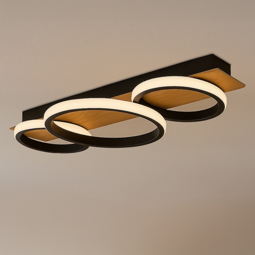 LED Потолочный светильник ROWENA LED/18W/230V чёрный/коричневый