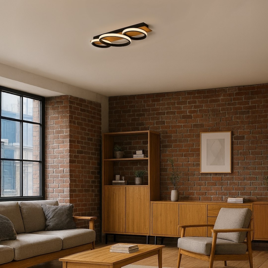 LED Потолочный светильник ROWENA LED/18W/230V чёрный/коричневый