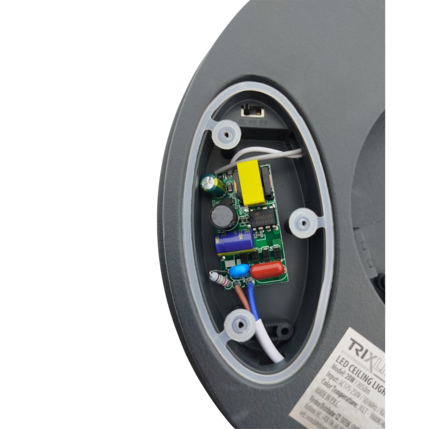 LED потолочный светильник для ванной комнаты с датчиком движения LED/20W/230V 3000/4000/6500K Ø 23 см IP54 антрацитовый