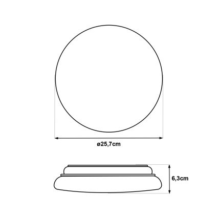 LED потолочный светильник с датчиком движения LENA, 12 Вт/230 В, диаметр 25,7 см, белый