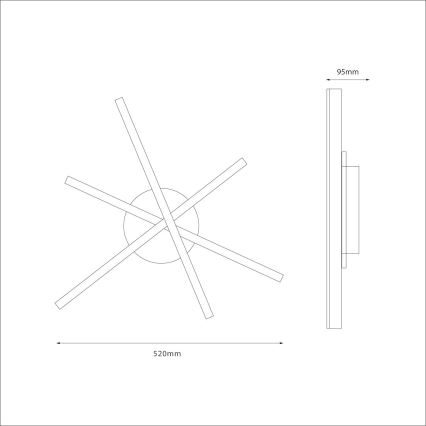 LED потолочный светильник STICK LED/12W/230V чёрный