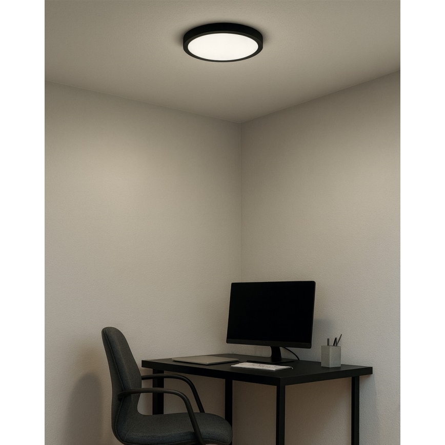 LED потолочный светильник 18 Вт / 230 В / 3000/4000/6500 К, диам. 23 см, черный
