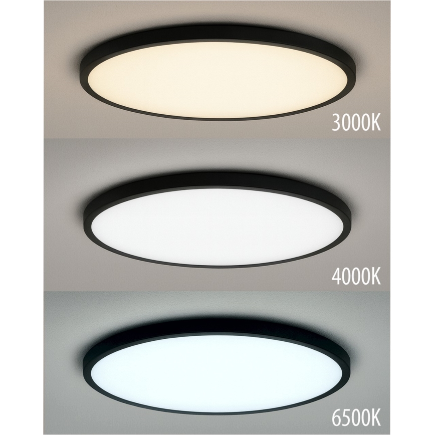 LED потолочный светильник 18 Вт / 230 В / 3000/4000/6500 К, диам. 23 см, черный