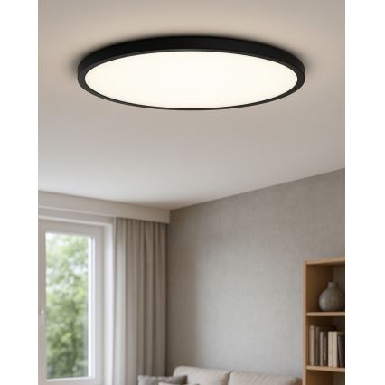 LED потолочный светильник, 40 Вт, 230 В, 3000/4000/6500 К, диаметр 50 см, черный