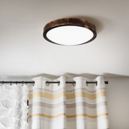 LED потолочный светильник OAK SMOKY SLIM LED/20W/230V 4000K Ø 27 см дуб/тёмно-коричневый