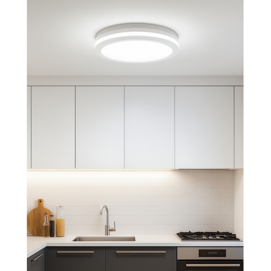 LED потолочный светильник для ванной с датчиком движения LED/20 Вт/230 В 3000/4000/6500К Ø 23 см IP54 белый