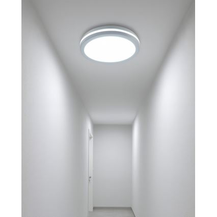 LED потолочный светильник для ванной с датчиком движения LED/20 Вт/230 В 3000/4000/6500К Ø 23 см IP54 белый