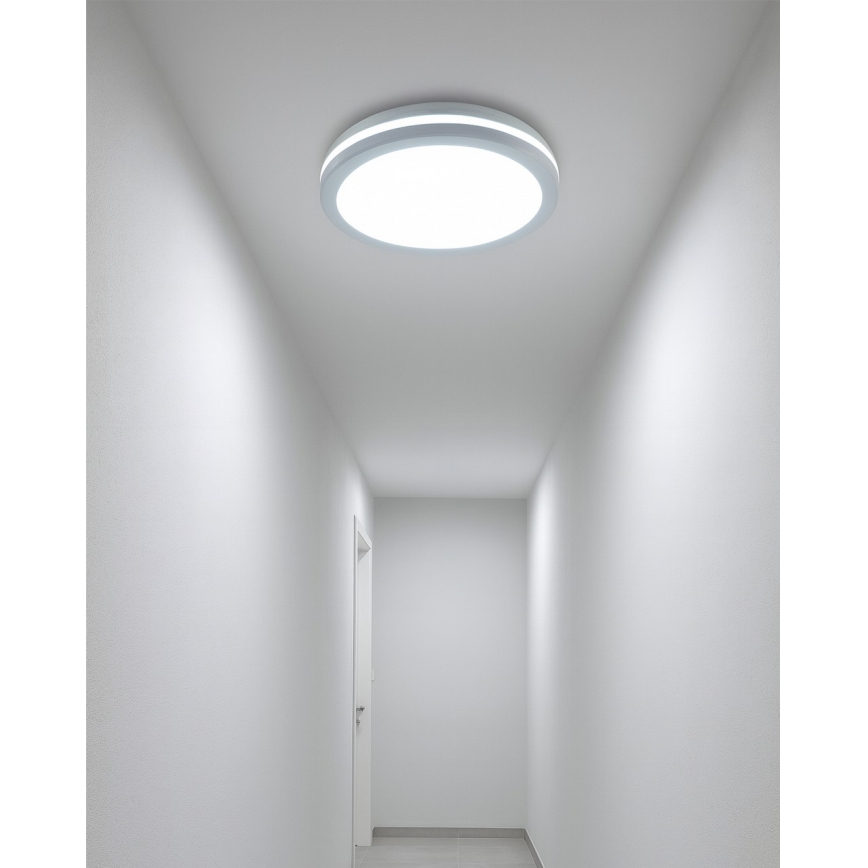 LED потолочный светильник для ванной с датчиком движения LED/20 Вт/230 В 3000/4000/6500К Ø 23 см IP54 белый