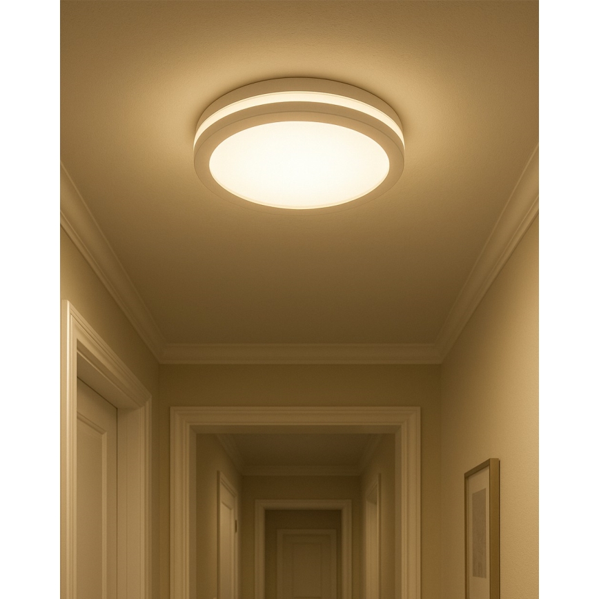 LED потолочный светильник для ванной с датчиком движения LED/20 Вт/230 В 3000/4000/6500К Ø 23 см IP54 белый