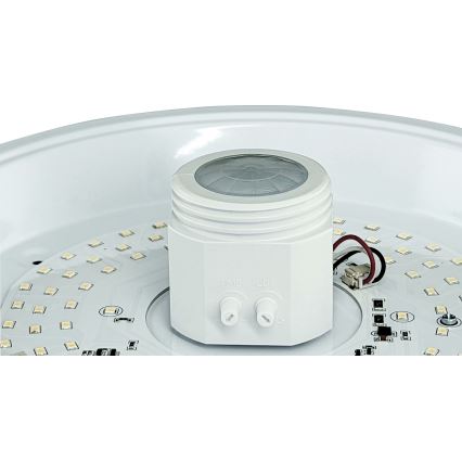 Светодиодный потолочный светильник MANA LED/12W/230V с датчиком движения и сумерек и аварийным модулем, 1500 mAh, диам. 29 cm, белый