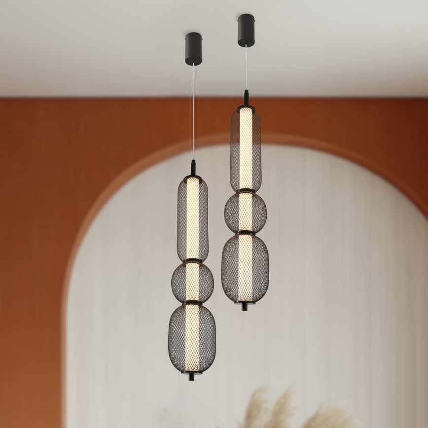 LED Потолковий світильник на тросах PUMA LED/15W/230V діаметр 14 см чорний