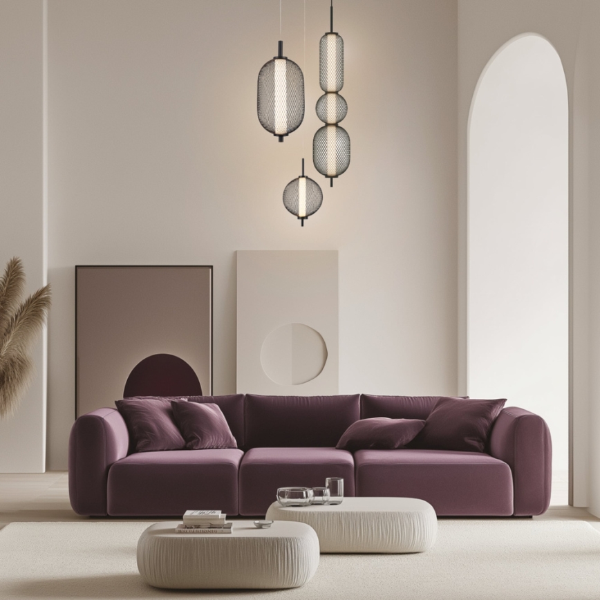 LED Потолковий світильник на тросах PUMA LED/15W/230V діаметр 14 см чорний
