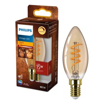 LED приглушувана лампа VINTAGE Philips E14/2,5W/230V 1800K