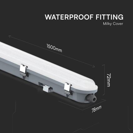 LED технічний люмінесцентний світильник з датчиком руху та датчиком сутінків LED/48W/230V IP65 4000K 150 cm